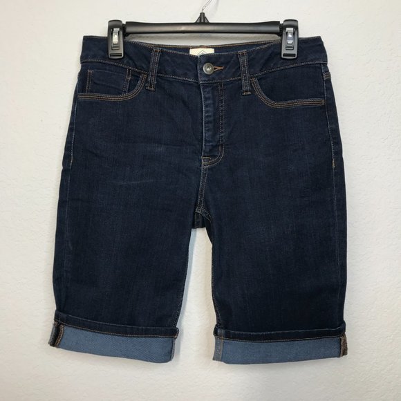 St. John's Bay Denim Bermuda Shorts | Dark Wash | Size 6 - Picture 3 of 8
